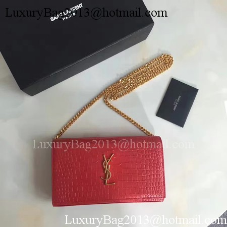 Saint Laurent mini Croco Leather Cross-body Shoulder Bag 360458 Red