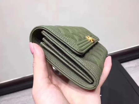 Chanel Boy Matelasse Long Wallet Cannage Pattern CHA5263 Green