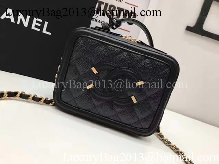 Chanel Cosmetic Bag Original Cannage Pattern A93341 Black