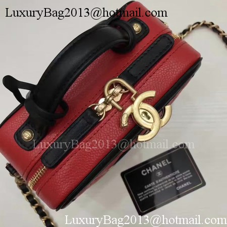 Chanel Cosmetic Bag Original Cannage Pattern A93341 Red&Black