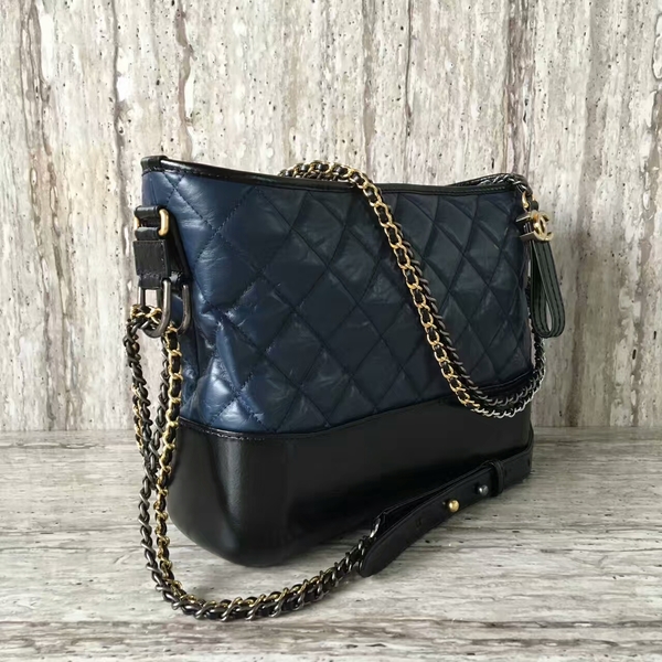 Chanel Gabrielly Calf Leather Shoulder Bag 93824 Blue