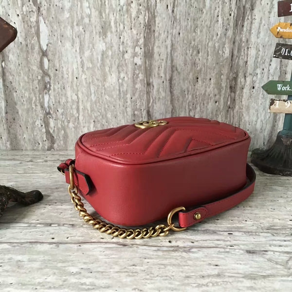 Gucci GG Marmont Matelasse Mini Shoulder Bag 448065A Red