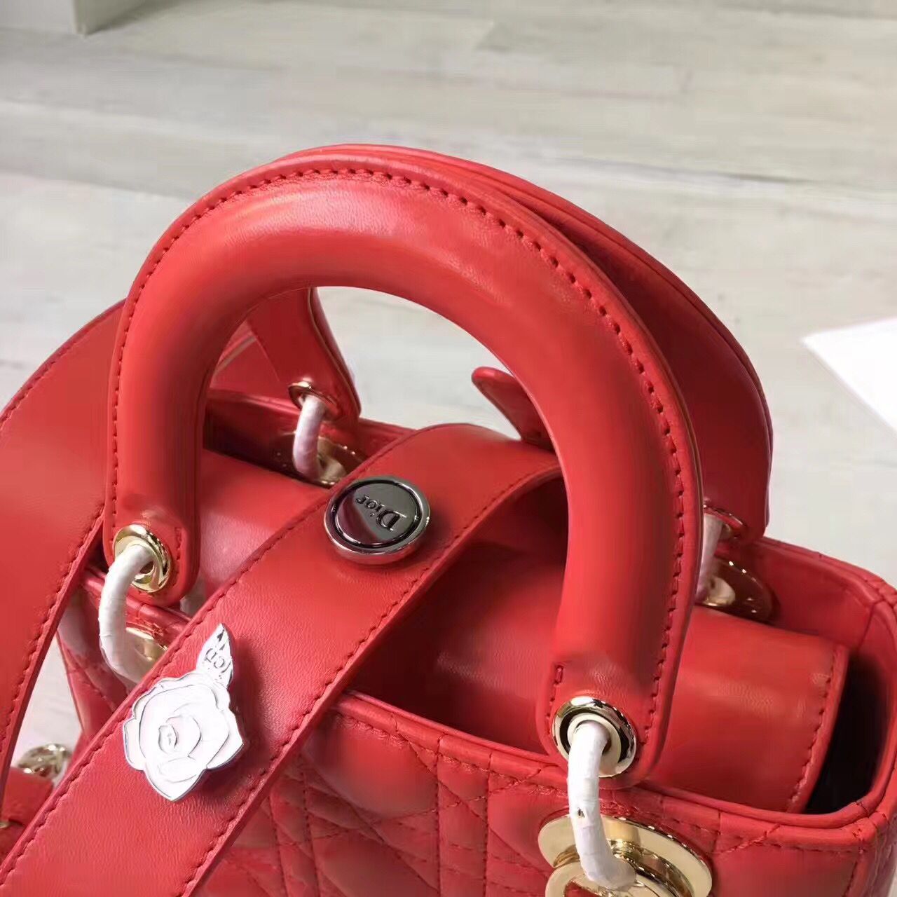 Dior Lady Bag Original Sheepskin Leather D6355 Red