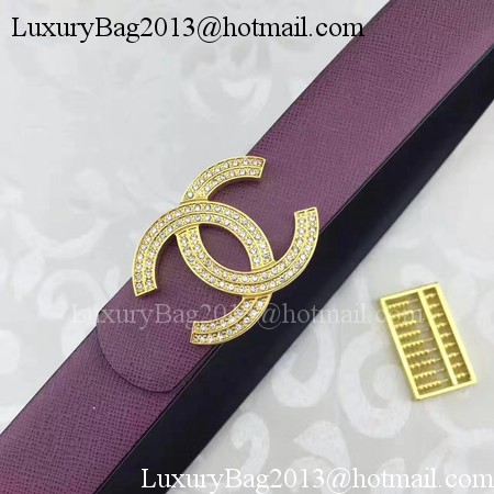 Chanel 30mm Leather Belt CH5235 Wine