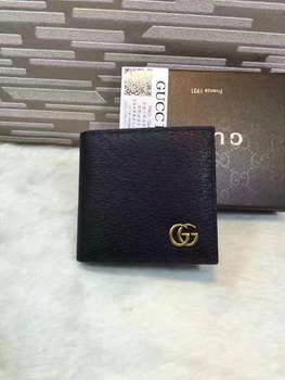 Gucci Calfskin Leather Bi-fold Wallet 308726 Black