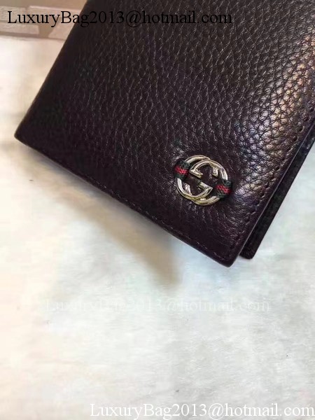 Gucci Calfskin Leather Bi-fold Wallet 308795 Black