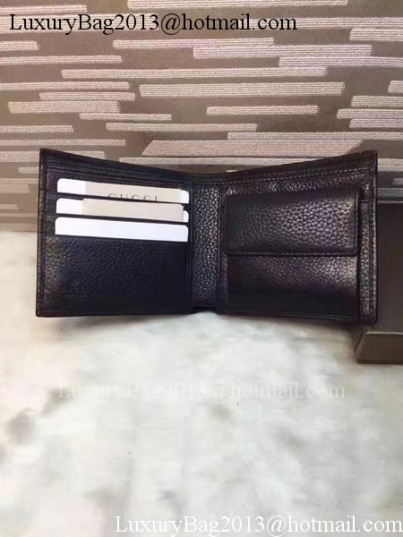 Gucci Calfskin Leather Bi-fold Wallet 308795 Black