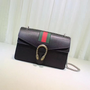 Gucci Dionysus Leather Shoulder Bag 400249 Black