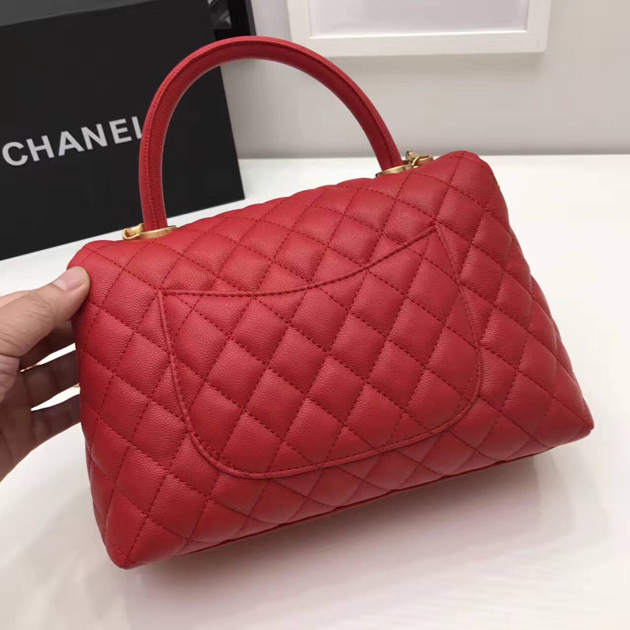 Chanel Original Leather Tote Bag 95478 Red