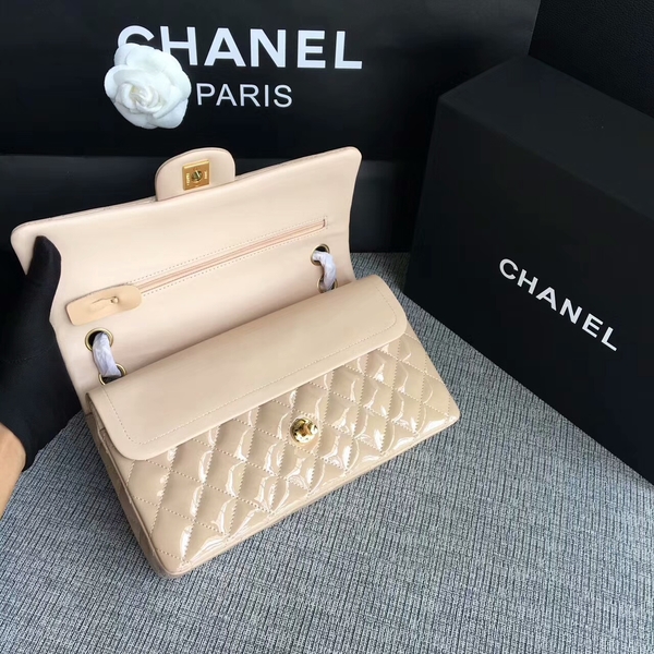 Chanel Flap Shoulder Bags Camel Original Patent Leather CF1112 Gold