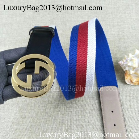 Gucci 40mm Leather Black Belt GG57560 Gold