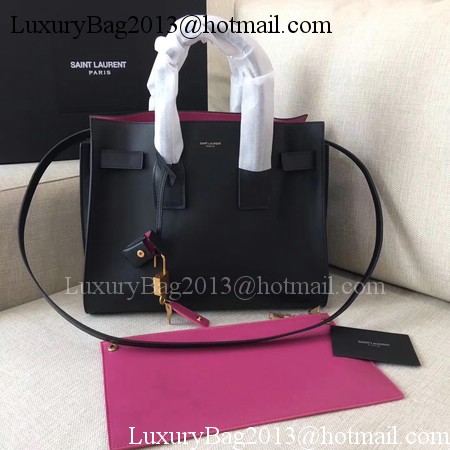 Yves Saint Laurent Classic Sac De Jour Bag Smooth Leather Y398709 Black&Rose