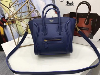 Celine Luggage Nano Tote Bag Original Leather CC3560 Blue