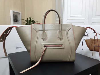 Celine Luggage Phantom Tote Bag Calfskin Leather CT3372 Grey&Orange