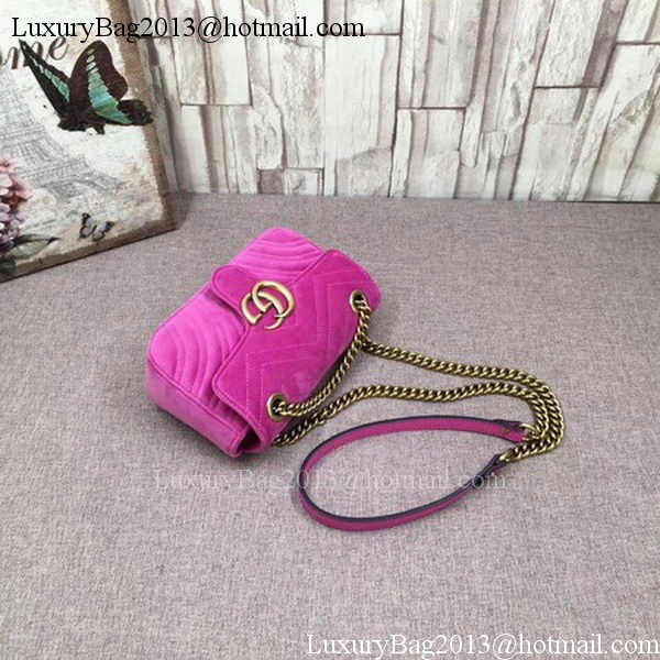 Gucci GG Marmont Embroidered Velvet mini Bag 446744T Rose