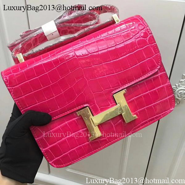 Hermes Constance Bag Croco Leather H9978C Rose