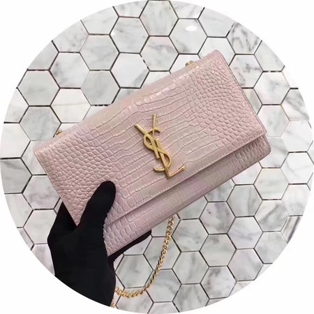 Saint Laurent mini Croco Leather Cross-body Shoulder Bag Y2811 Pink