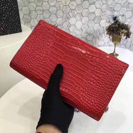 Saint Laurent mini Croco Leather Cross-body Shoulder Bag Y2811 Red