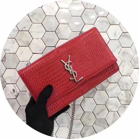 Saint Laurent mini Croco Leather Cross-body Shoulder Bag Y2811 Red