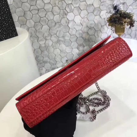 Saint Laurent mini Croco Leather Cross-body Shoulder Bag Y2811 Red