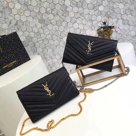 YSL WOC Classic Monogramme Flap Bag Cannage Pattern Y1003 Black