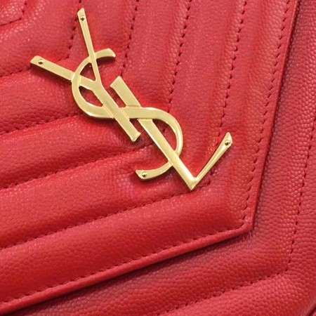 YSL WOC Classic Monogramme Flap Bag Cannage Pattern Y1003 Red