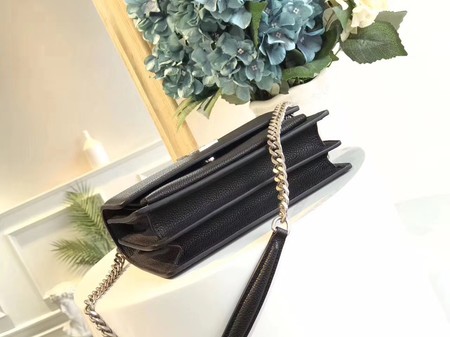 Yves Saint Laurent Leather Cross-body Shoulder Bag Y8004 Black