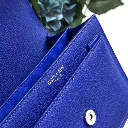 Yves Saint Laurent Leather Cross-body Shoulder Bag Y8004 Blue