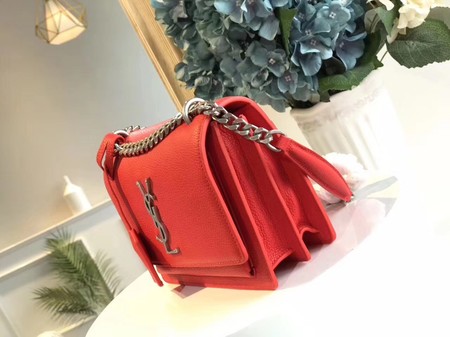 Yves Saint Laurent Leather Cross-body Shoulder Bag Y8005 Red