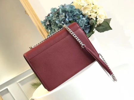 Yves Saint Laurent Leather Cross-body Shoulder Bag Y8005 Wine