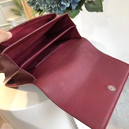 Yves Saint Laurent Leather Cross-body Shoulder Bag Y8005 Wine