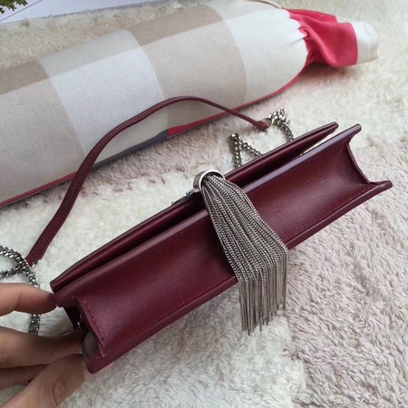 Yves Saint Laurent Leather Cross-body Shoulder Bag Y8011 Wine