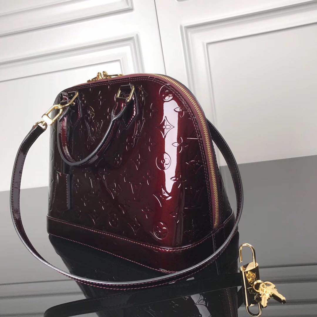 Louis Vuitton Monogram Vernis Alma M93595 Burgundy