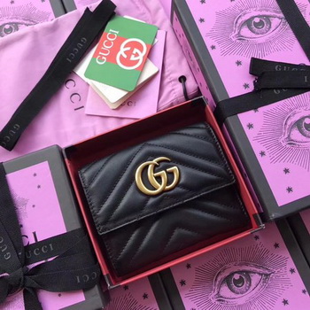 Gucci GG Marmont Matelasse Wallet 474802 Black