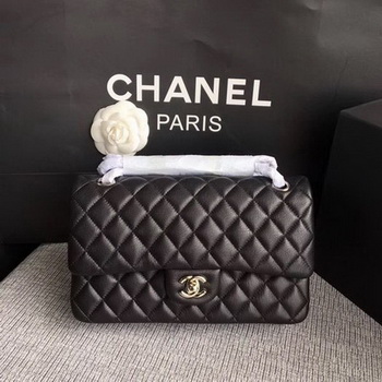 Chanel 2.55 Series Flap Bags Black Original Deerskin A1112 Silver