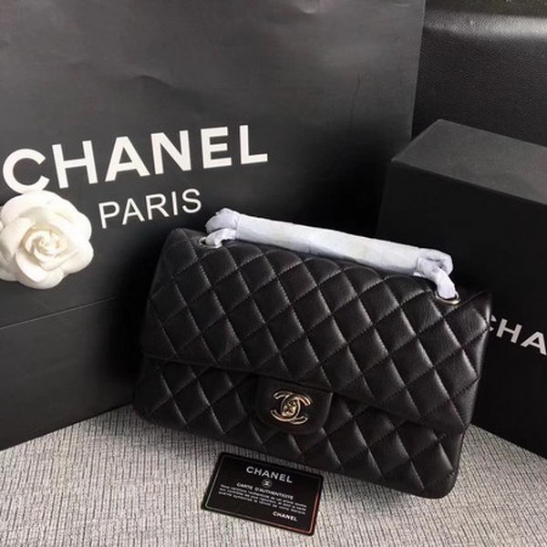 Chanel 2.55 Series Flap Bags Black Original Deerskin A1112 Silver