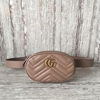 Gucci GG Marmont Leather Belt Bag 476434 Apricot