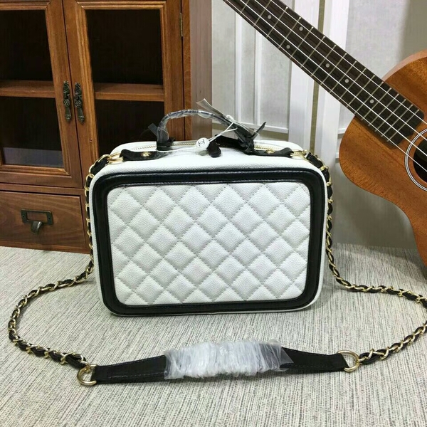 Chanel Calfskin Leather Shoulder Bag 6070 White