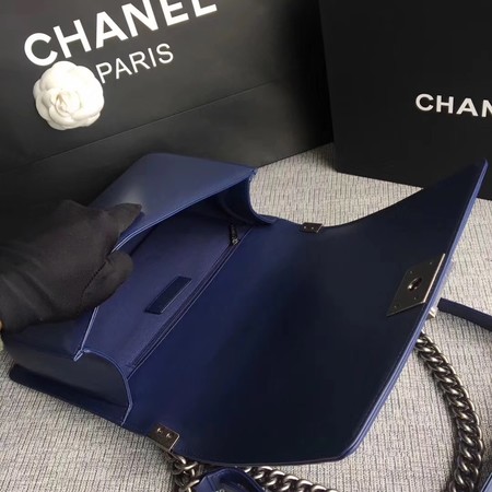 Boy Chanel Flap Bags Original Sheepskin Leather A67088 Blue