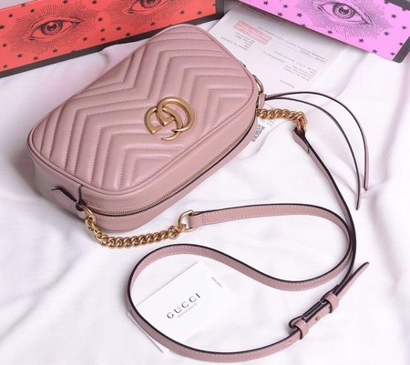 Gucci GG Marmont Small Shoulder Bag 447632 Deep Pink