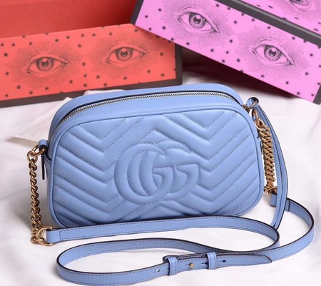 Gucci GG Marmont Small Shoulder Bag 447632 SkyBlue