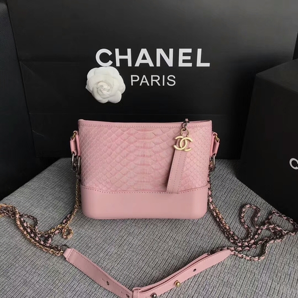 Chanel Gabrielle Mini Shoulder Bag Original Python Leather 8122A Pink