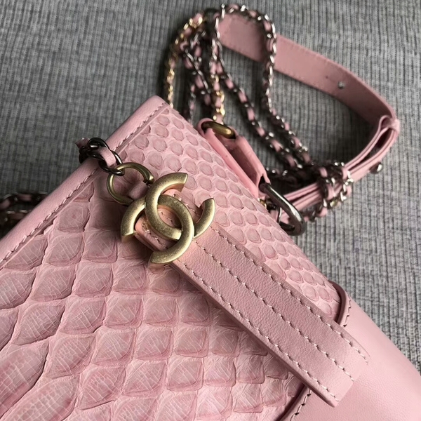 Chanel Gabrielle Mini Shoulder Bag Original Python Leather 8122A Pink