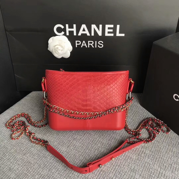 Chanel Gabrielle Mini Shoulder Bag Original Python Leather 8122A Red