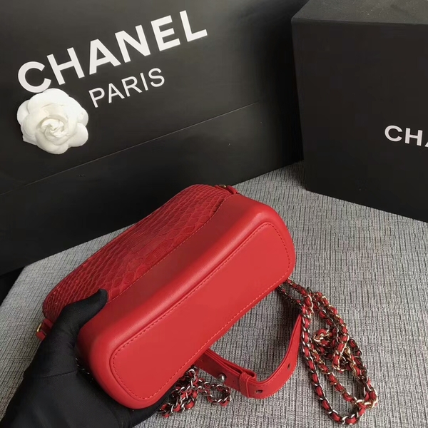 Chanel Gabrielle Mini Shoulder Bag Original Python Leather 8122A Red