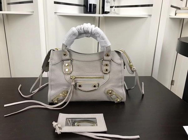 Balenciaga Giant City Gold Studs Handbag B084336 Light Grey