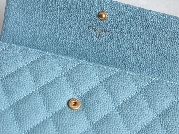 Chanel Boy Matelasse Long Wallet Calfskin Leather CHA5264 Blue