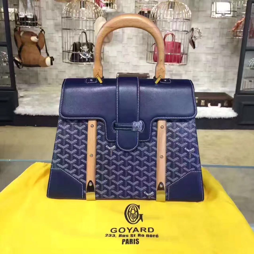 Goyard Y Doodling Calfskin Leather Tote Bag 9956 blue