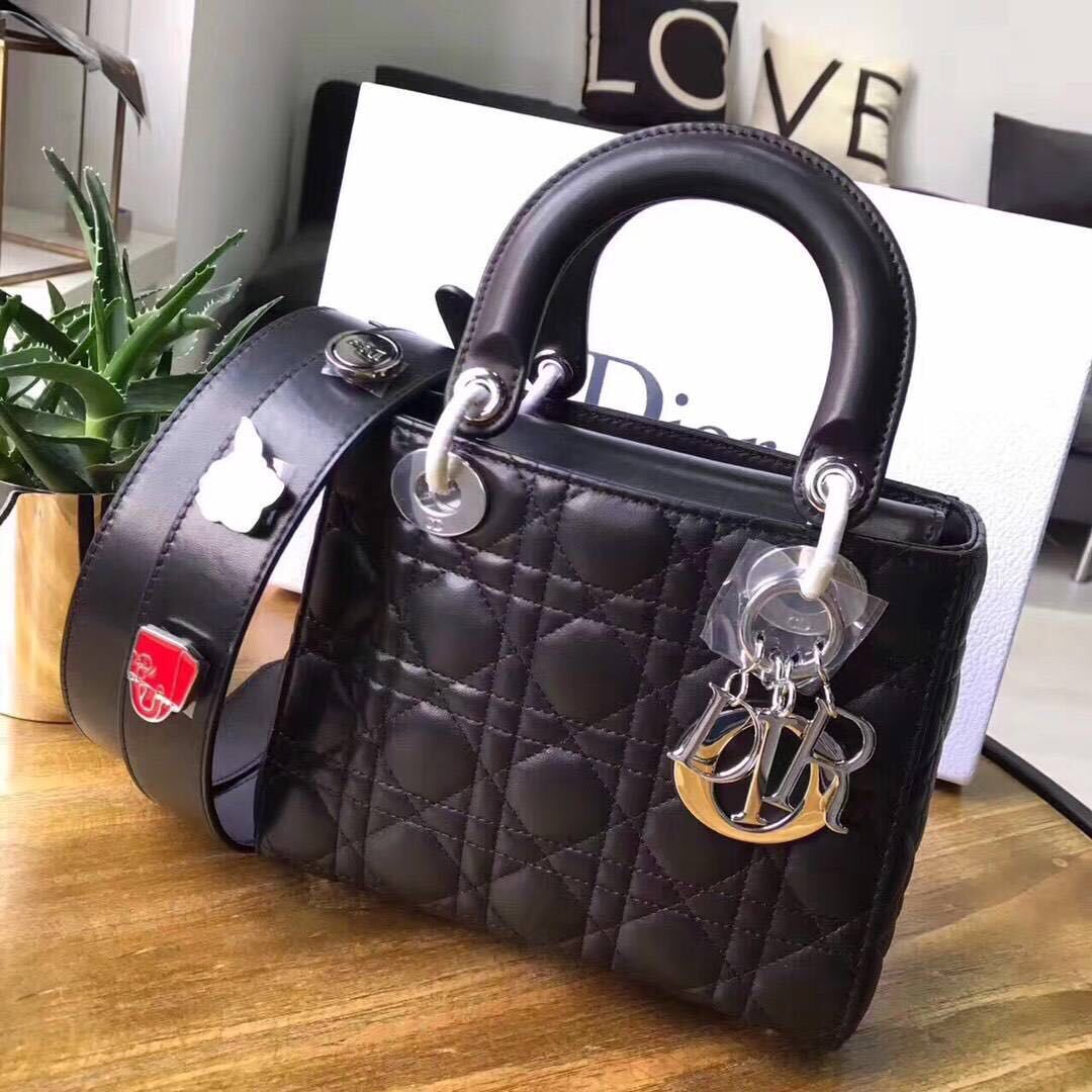 Dior Cannage Nano Lady Bag Original Leather CD3891 Black