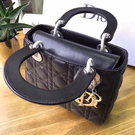 Dior Lucky Badges Original Sheepskin Leather Bag 88034 Black